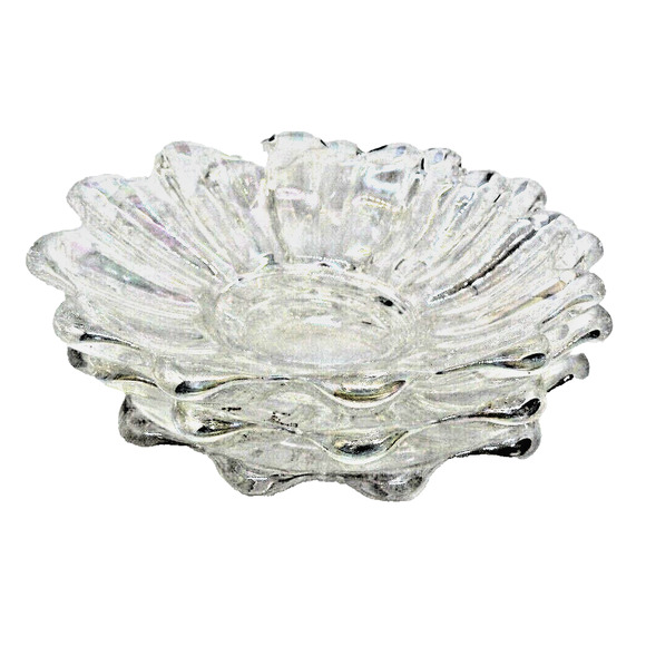 Fostoria CELESTIAL Iridescent Rainbow Carnival Glass Bowl Scalloped Edge 6" VTG - Picture 2 of 4